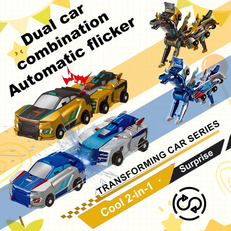 Magnetic Plastic Two-Car Collision Deformation Toy